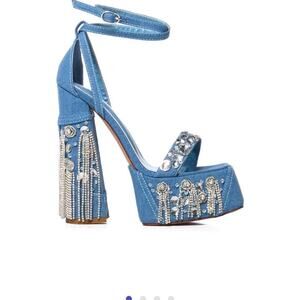 Blue denim azalia high heels